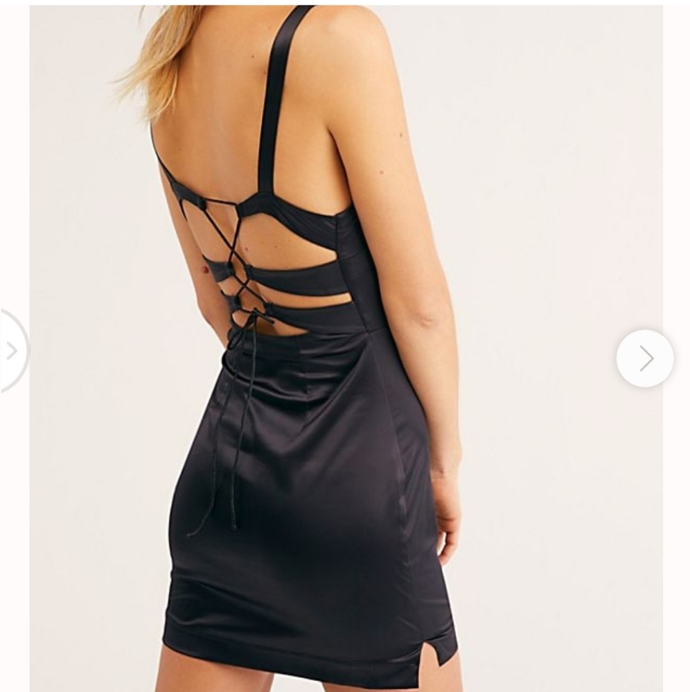 Free people tongue tied mini black dress XS